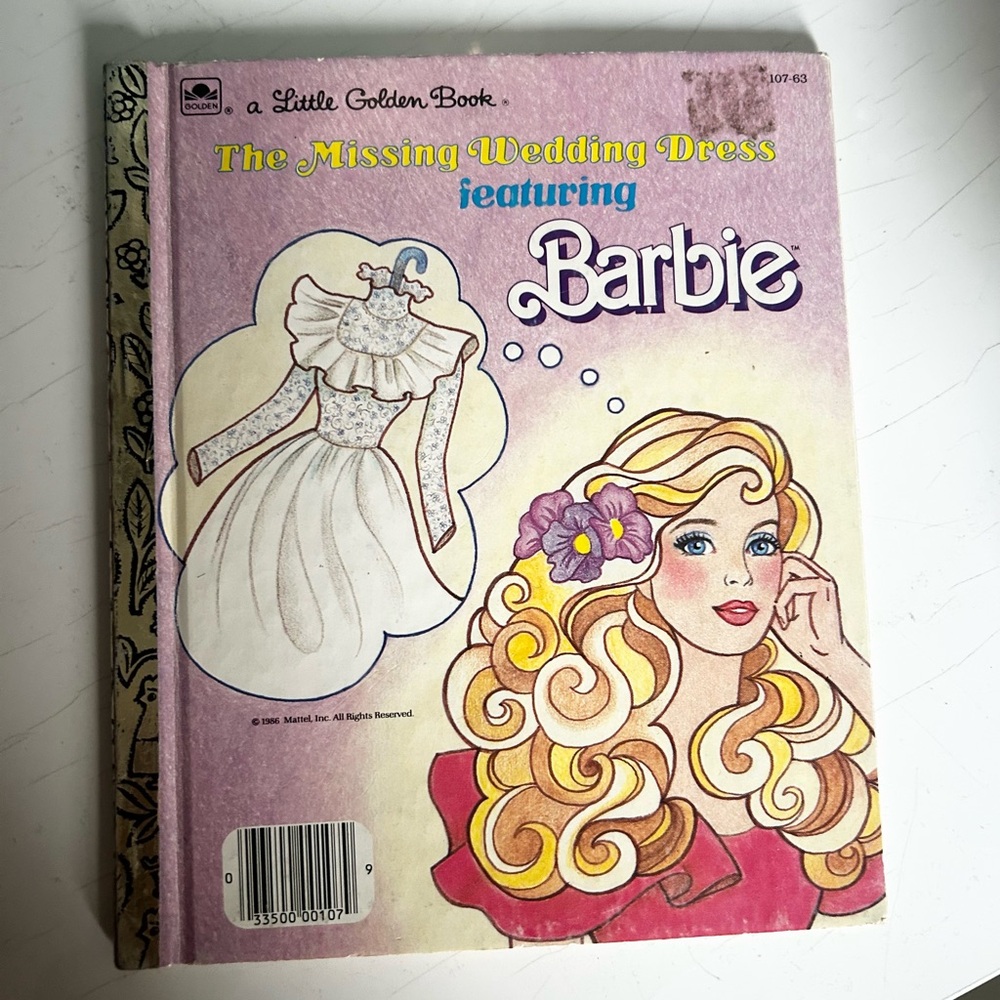 Vintage 1986 Little Golden Book BarbieThe Missing Wedding Dress